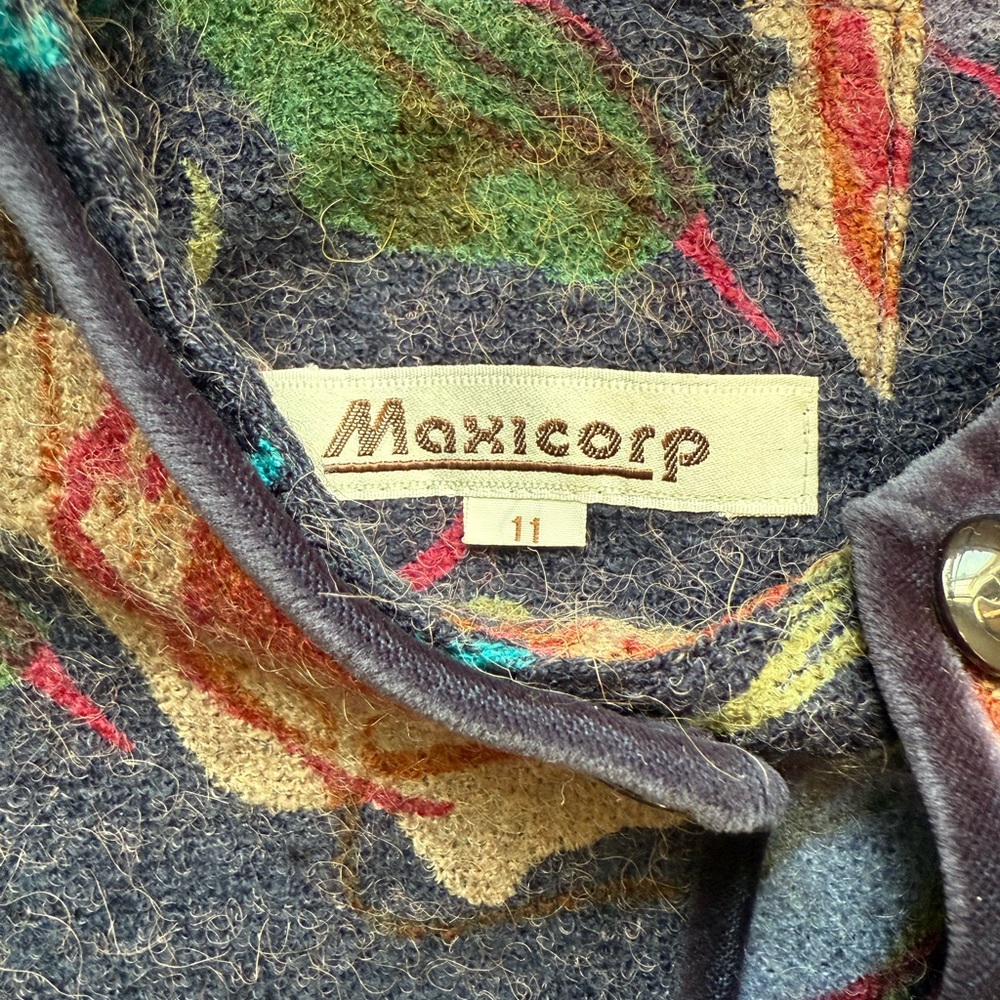 Vintage Maxicorp Floral Textured Skirt Set | 90s Artsy Matching Set - Picture 7 of 8
